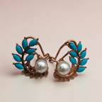 Aqua Pearl Bloom Earrings