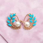 Aqua Pearl Bloom Earrings
