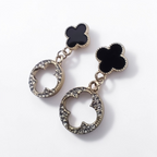 Midnight Clover Drop Earrings
