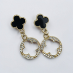 Midnight Clover Drop Earrings