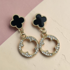 Midnight Clover Drop Earrings