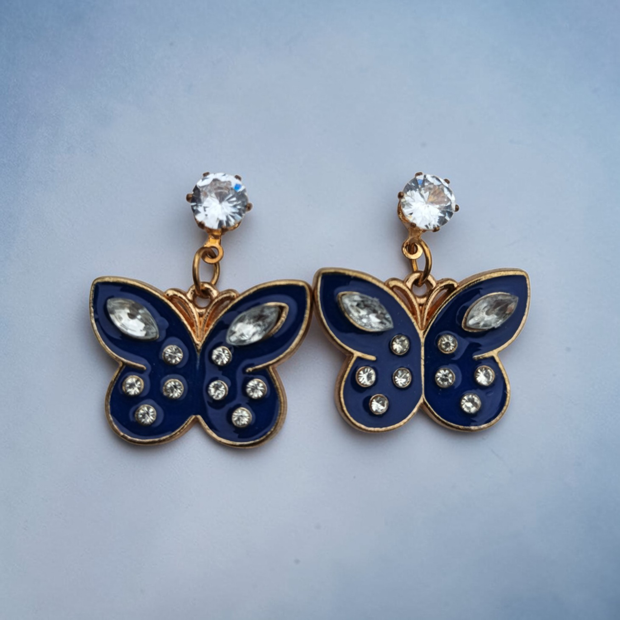 Midnight Butterfly Crystal Earrings