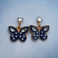 Midnight Butterfly Crystal Earrings