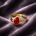 Crimson Tear Drop Ring