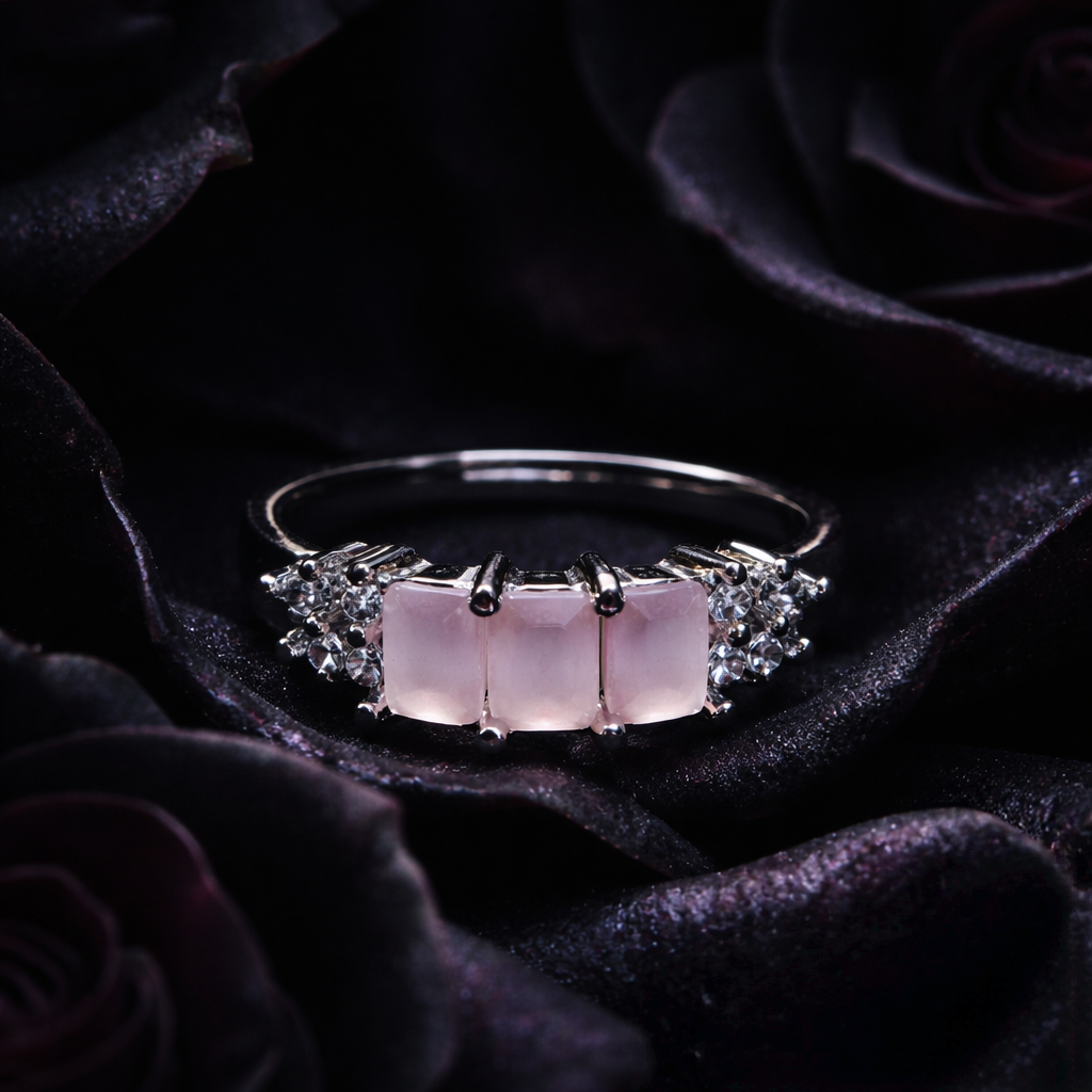 Blush Trio Silver Ring
